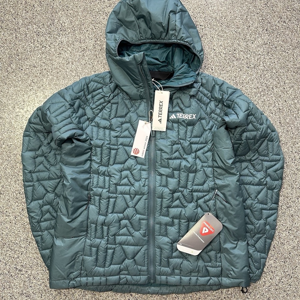 Adidas Terrex Primaloft Jacket Womens M Teal Xperior Loose Fill Insulated JL9806